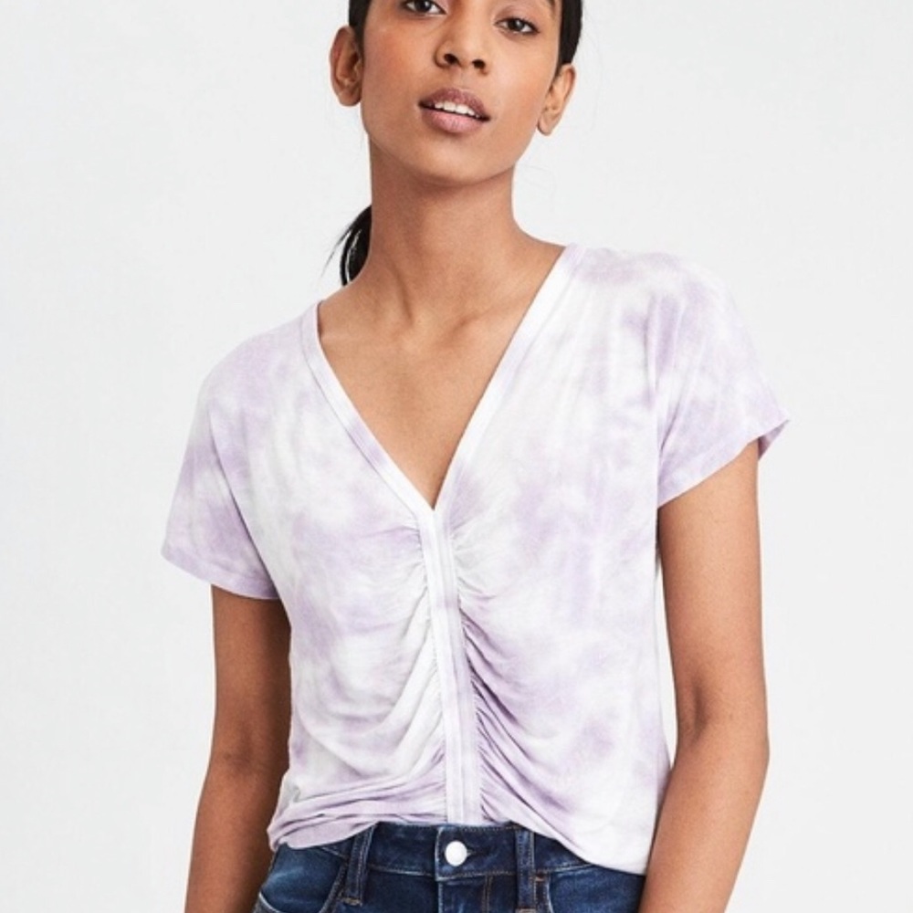 American Eagle Soft & Sexy Purple Cinched Shirt